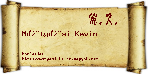 Mátyási Kevin névjegykártya